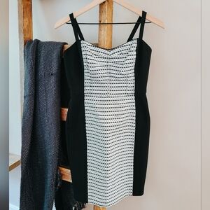 Cory Black & White Fitted Sheath Dress – Size 2